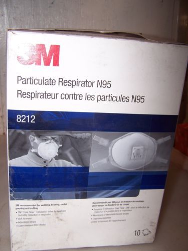 (10) NEW 3M MODEL 8212 PARTICULATE RESPIRATOR MASK N95    BOX OF 10