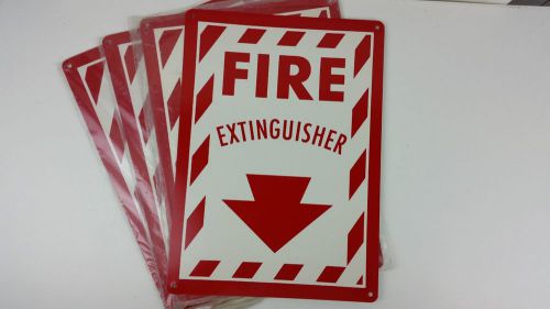 Lot of 4 Aluminum Exit Signs - 10&#034; x 14&#034; - New Old Stock (inv2)