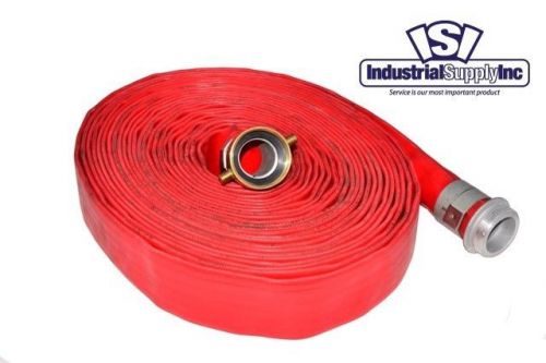 3&#034; x 75ft TRASH PUMP Water Red Discharge Hose w/Pin Lug