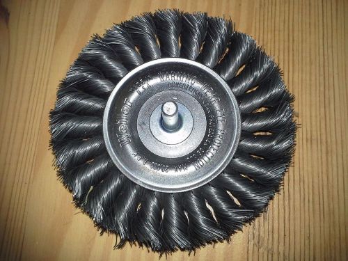 (5) weiler 4&#034; knot wire wheel brush 1/4&#034; stem for welding grinding rust paint for sale