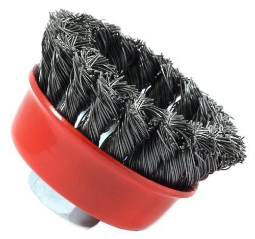 Forney 72757 Wire Cup Brush  Knotted with 5/8-Inch-11 Threaded Arbor  2-3/4-Inch