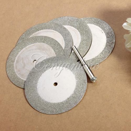 5pcs 50mm Diamond Cutting Discs &amp; Drill Bit For Rotary Tool Dremel Glass Metal
