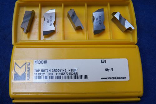 10  Kennametal  NR3031R - grade K68 Carbide Grooving Inserts -Top Notch Inserts