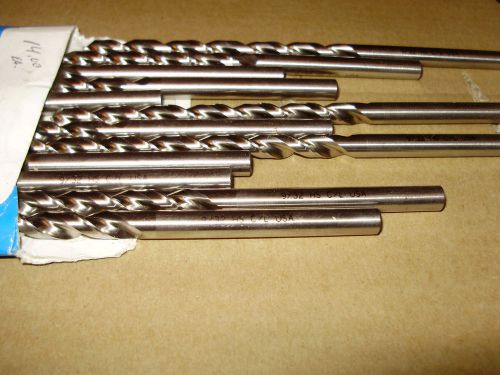 (12)  9/32 x 6-1/4&#034; chicago latrobe straight shank taper length drill bit - new for sale