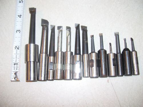 Boring Bars, (13) Various Size, Carbide &amp; H.S.S. Machinist Tools