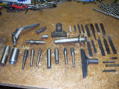 LOT OF VINTAGE LATHE MACHINEST PARTS CENTERS CUTTERS MUCH MORE