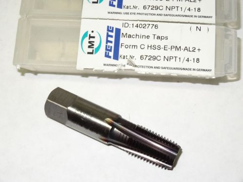 LMT-FETTE 1/4&#034; - 18 NPT 5FL Modified Bottoming HSS-E-PM Pipe Tap AL2-Plus 12142