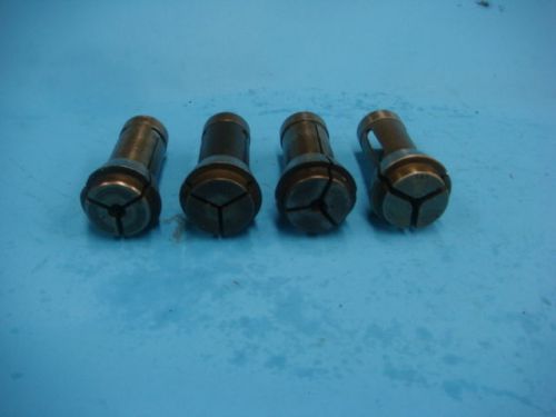 BROWN &amp; SHARPE #11 ROUND COLLETS, 4 PCS. TOTAL .525&#034;, 1/4&#034;, .164&#034;, .300&#034;