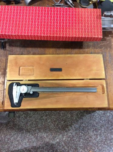 Starrett Model 120Z-12 12&#034; Dial Calipers with fitted wood case. American Made!