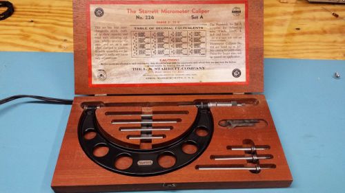 Starrett micrometer caliper, no. 224 set a, 2&#034; to 6&#034; for sale