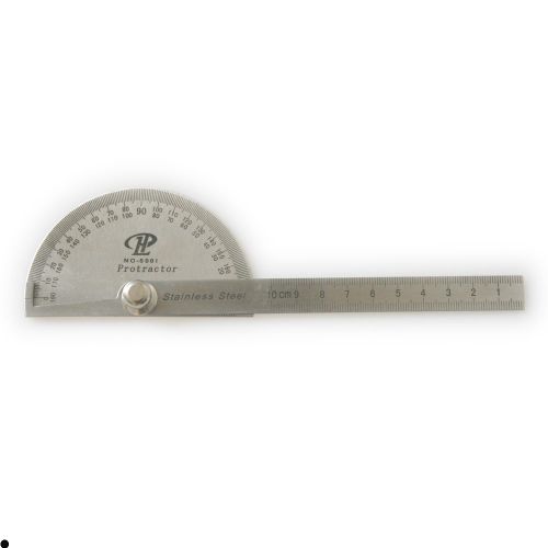 Portable Stainless Steel Round Head Rotary Protractor Angle Ruler Measuring Tool
