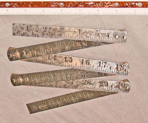Vintage No. 1173 Folding Lufkin Rule Co 36&#034; Steel Machinist Tool Ruler Free Ship