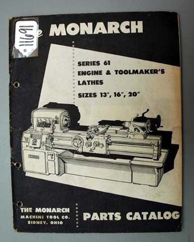 Monarch Part Catalog Series 61 Engine &amp; Toomakers Lathe (Inv.17334)