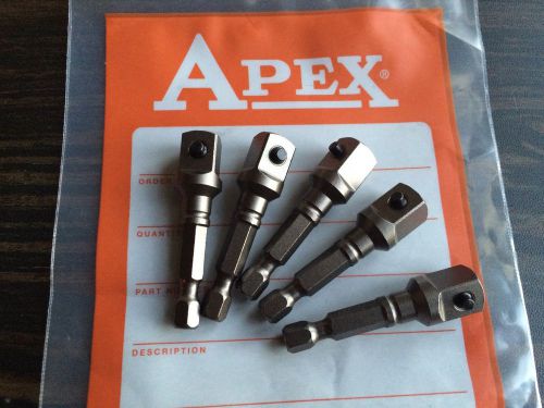 Lot of 5 apex ex-370-2 1/4&#034; hex to 3/8&#034; pin sq drive impact adapter extension for sale
