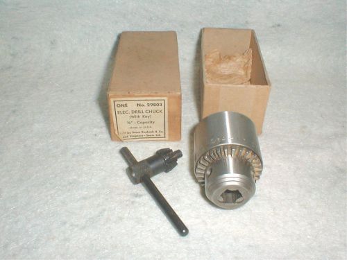 Supreme Electric Drill Chuck With Key 5/64 1/2 H5B In Box 29803 Tool