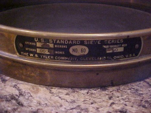 Brass testing 8&#034; sieve no. 60  by w.s. tyler company for sale