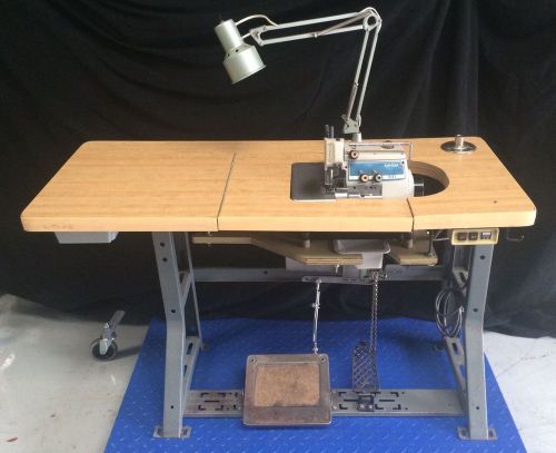 Singer 831u high speed sewing machine with commercial table w/ foot controls for sale