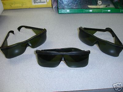 (3) Jackson cover specs tinted green visitor glasses
