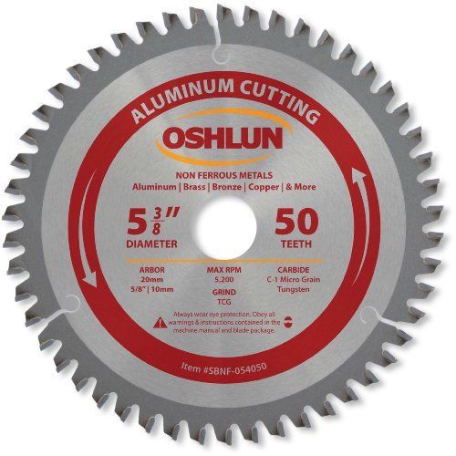 Oshlun SBNF-054050 5-3/8-Inch 50 Tooth TCG Saw Blade with 20mm Arbor (5/8-Inch a