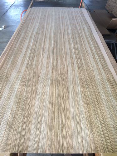 Wood veneer zebrawood 41x121 1pcs total 10mil paper backed &#034;exotic&#034;box19 for sale