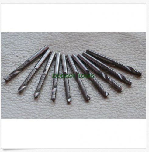 10pcs one flute carbide endmill spiral cnc router bits cutting tools 3.175 22mm for sale