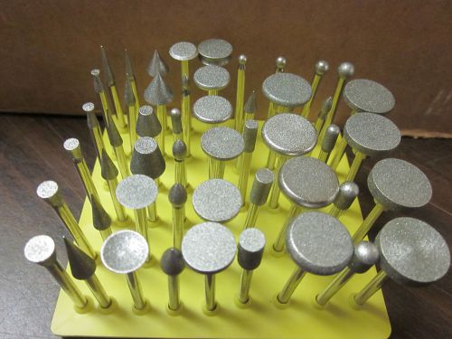 600-grit 50pc 1/8&#034; shank diamond burr set 4 dremel  rotary tool cone point round for sale