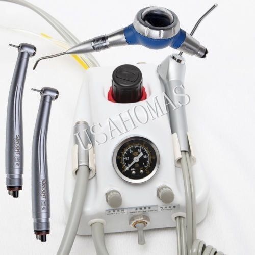 Dental portable turbine unit 4h&amp;2pc high speed handpiece+1 air polisher prophy for sale