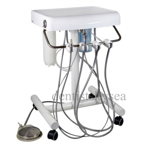 Portable dental delivery unit equipment mobile cart w/ 3-way syringe saliva a++ for sale