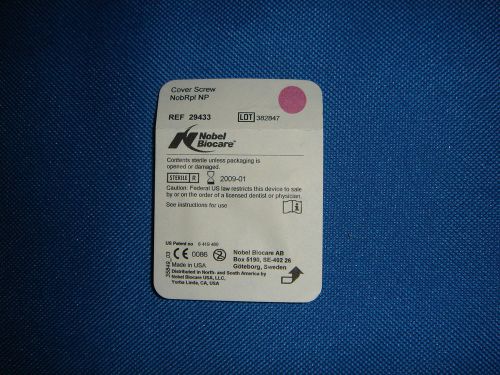 NEW Sealed Nobel Biocare Replace NP Cover Screw 29433