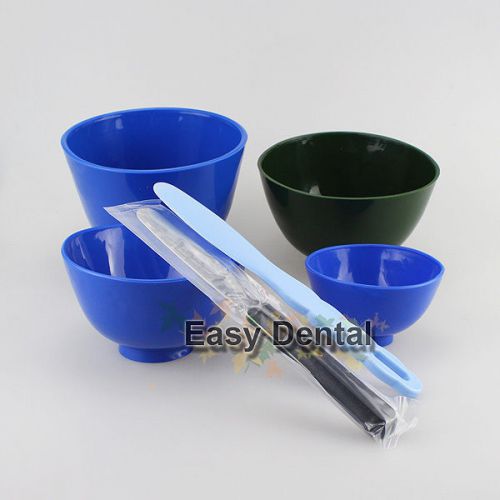 4pcs dental hygenic flexible rubber mixing bowls + 2 spatulas dentist tools for sale