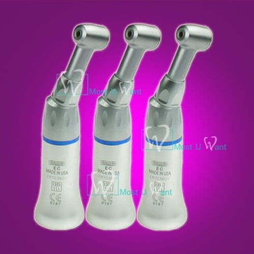 3pcs Dental Slow Low Speed Handpieces Contra Angle Push Button Type 2.35mm Burs