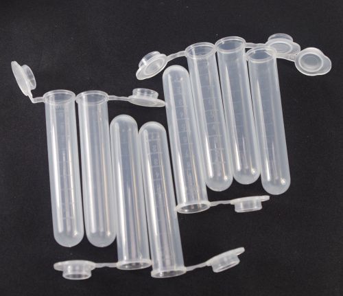 Plastic test tubes centrifuge tubes 10ml round bottom new x8