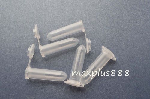 1000pcs 2ml NEW Cylinder Bottom Micro Centrifuge Tubes w Caps Clear