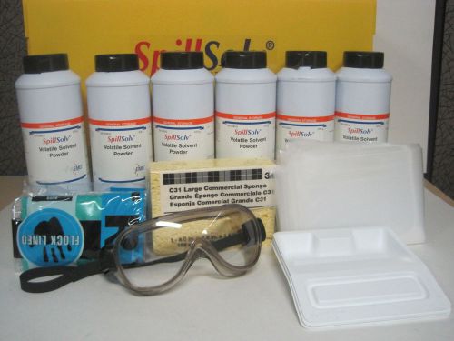 Spill solv solvent granules chemical spill treatment kit .47ml sx1300-1 nib for sale