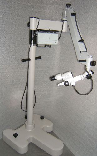 Carl zeiss opmi 1-fc microscope &amp; fiberoptic light on prescott&#039;s stand w/ wrrnty for sale