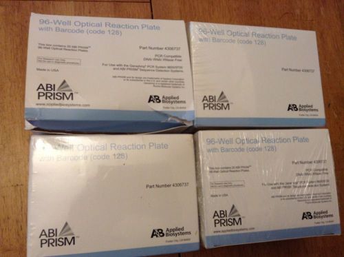 4 Boxes  of 20 ABI 96-WELL OPTICAL REACTION PLATES with barcode 4306737 80 Total