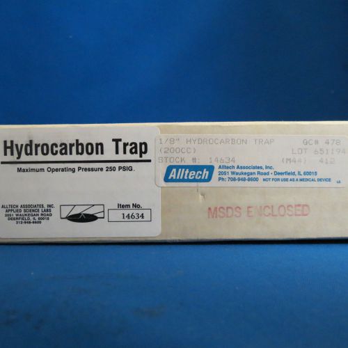 New Alltech 1/8” Hydrocarbon Trap 200cc 250 PSIG # AT14634