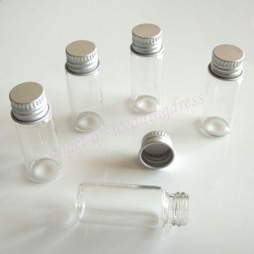 5 pcs 16x40mm tiny small clear bottles glass vials 4.0ml 1 dram w/ screw caps for sale