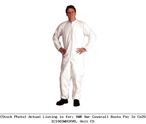 Vwr vwr coverall boots pvc 3x cs25 ic106swh3xvd, unit cs lab safety unit for sale