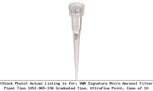 Vwr signature micro aerosol filter pipet tips 1051-965-336 graduated tips for sale