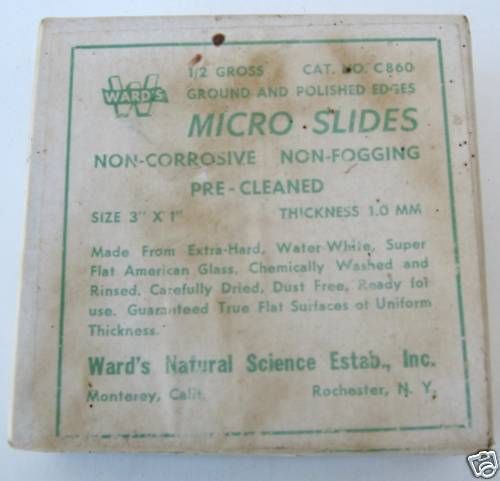 Wards Micro Slides 1/2Gr Sz 3&#034;X 1&#034; Thick 1.0 MM (O-A)