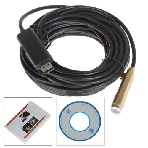 Waterproof USB Endoscope Camera 10m USB Cable 4 LEDs 14.5mm Lens Copper