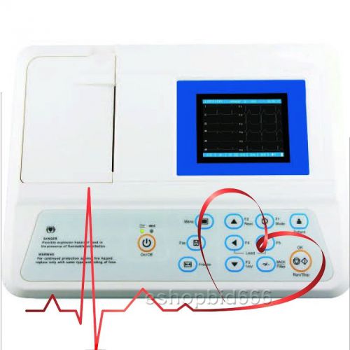 100 Cases 3 Channel 3.5 inch Color LCD Digital Electrocardiograph EKG Machine CE