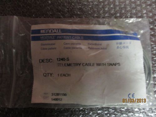 Lot of 2 Kendall 1240-s 4 Lead Telemetry Patient Cable with Snaps