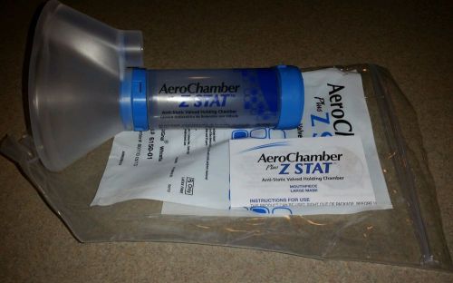 NIP AeroChamber Z-Stat Plus With Large ComfortSeal Mask for Adults! W/Flowsignal