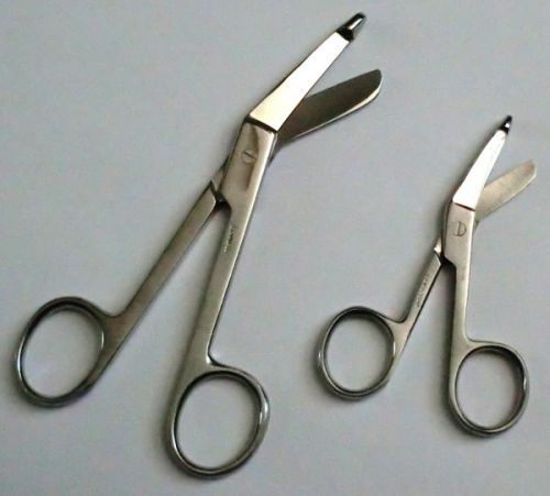 New 2 Pairs Combo 3.5&#034;+5.5&#034; Stainless Steel Bandage Scissors Surgical First Aid
