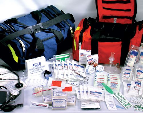 First Responder Paramedic Trauma Bag FULLY STOCKED ORANGE