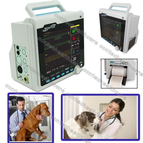 Veterinary,VET CE Vital Signs Patient Monitor ECG NIBP SPO2 RESP TEMP PR,Printer
