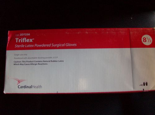 1 Box of 40 Pairs size 8.5 Sterile Surgical Gloves TRIFLEX