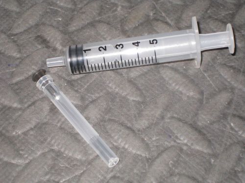 5 x 5ml Disposable Plastic Syringe inc Needle fishing cake making Brand New